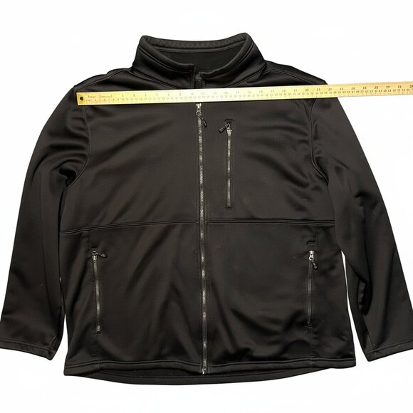 Swiss Tech Black Softshell Fleece Full Zip Up Jacket - Picture 2 of 8